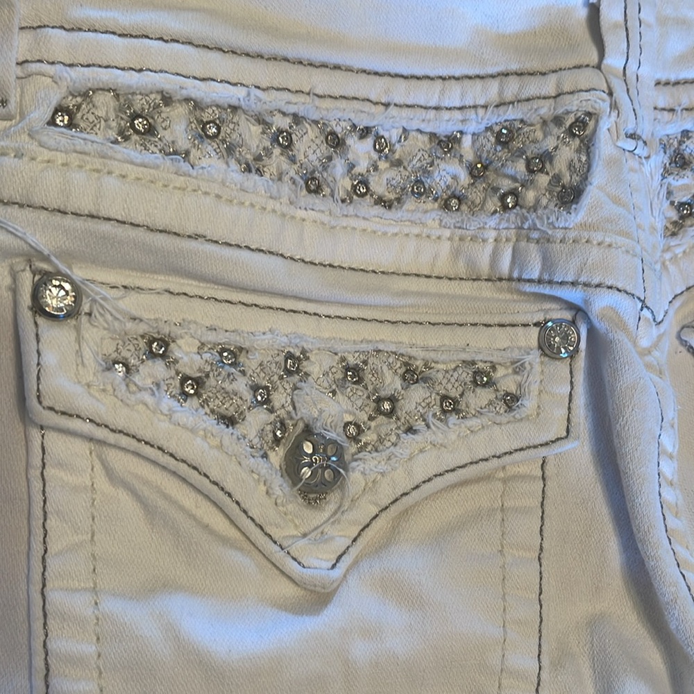 Miss Me Women's Cream Embellished Jeans - Picture 3 of 6